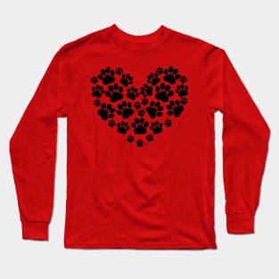 Heart Paws Cat Dog Lover Gift Long Sleeve T-Shirt